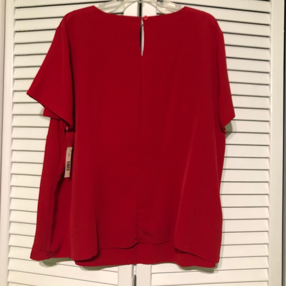 Kim Rogers Red Lipstick Shirt Blouse Top 3X - Picture 4 of 6